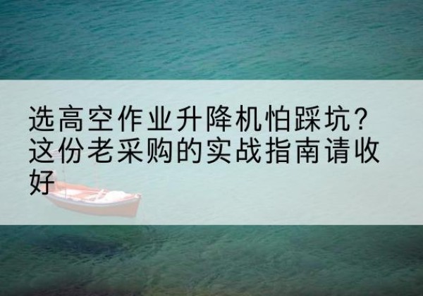 梨树高空作业升降机厂家推荐-选高空作业升降机怕踩坑？这份老采购的实战指南请收好