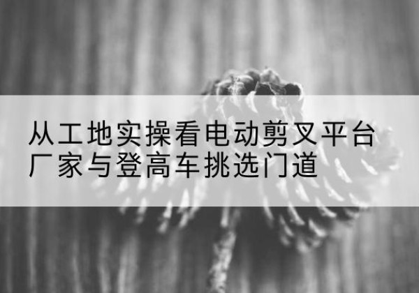 梨树电动剪叉升降平台厂家-从工地实操看电动剪叉平台厂家与登高车挑选门道